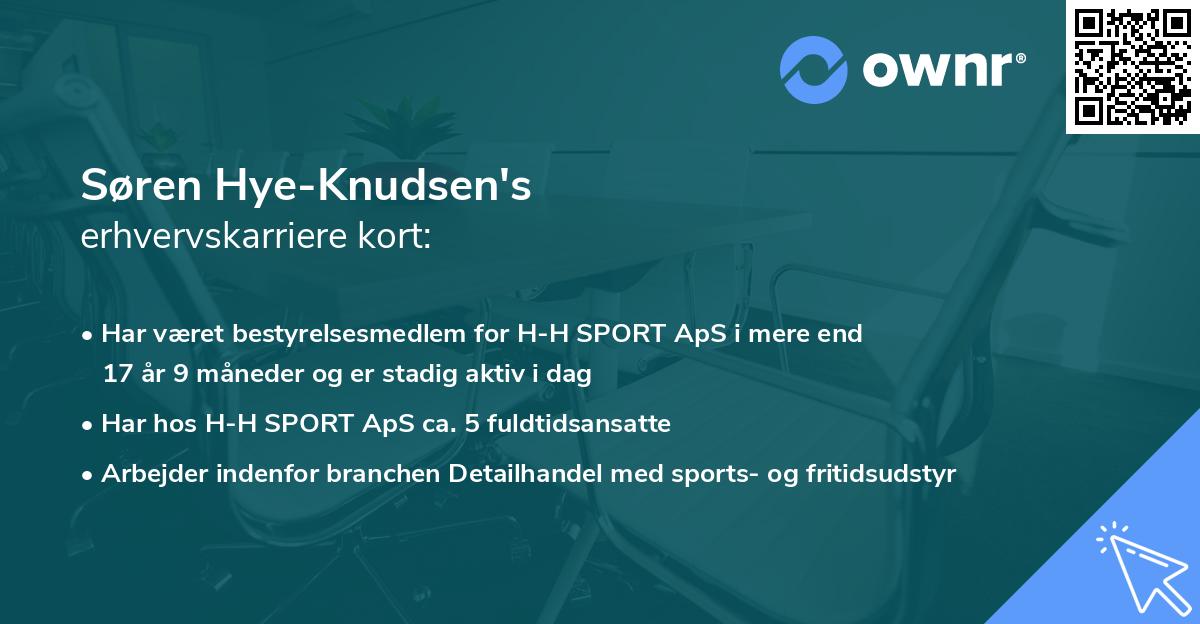 Søren Hye-Knudsen's erhvervskarriere kort