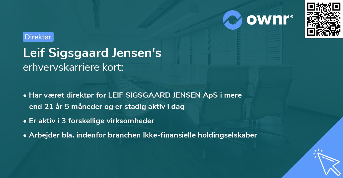 Leif Sigsgaard Jensen's erhvervskarriere kort