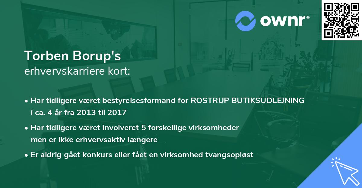 Torben Borup's erhvervskarriere kort