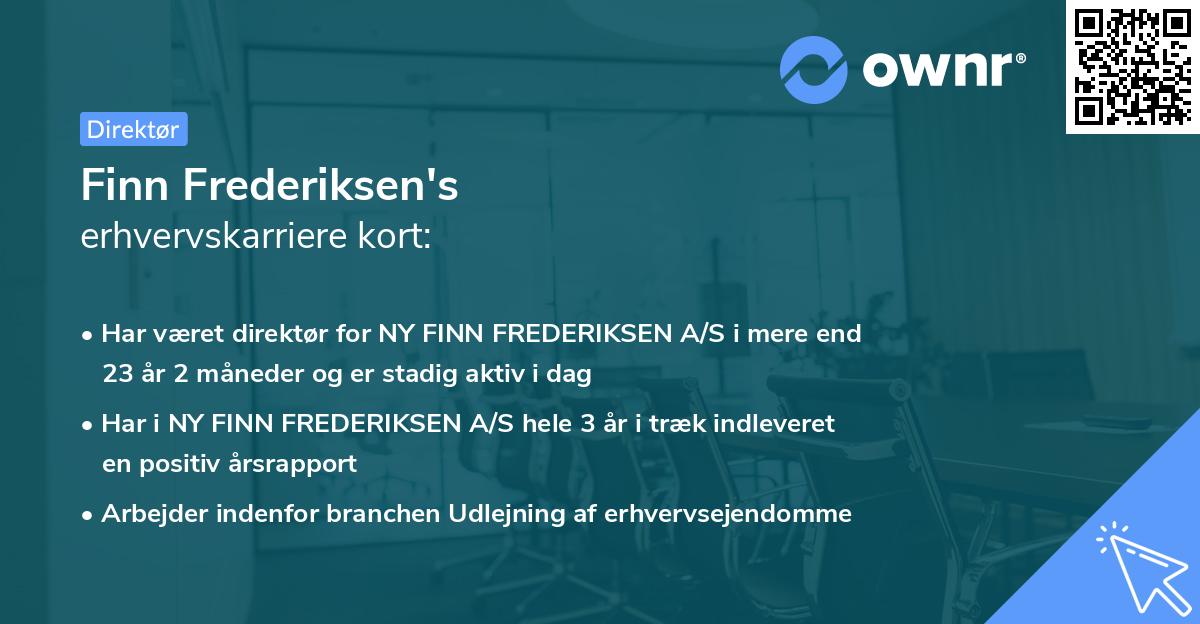Finn Frederiksen's erhvervskarriere kort