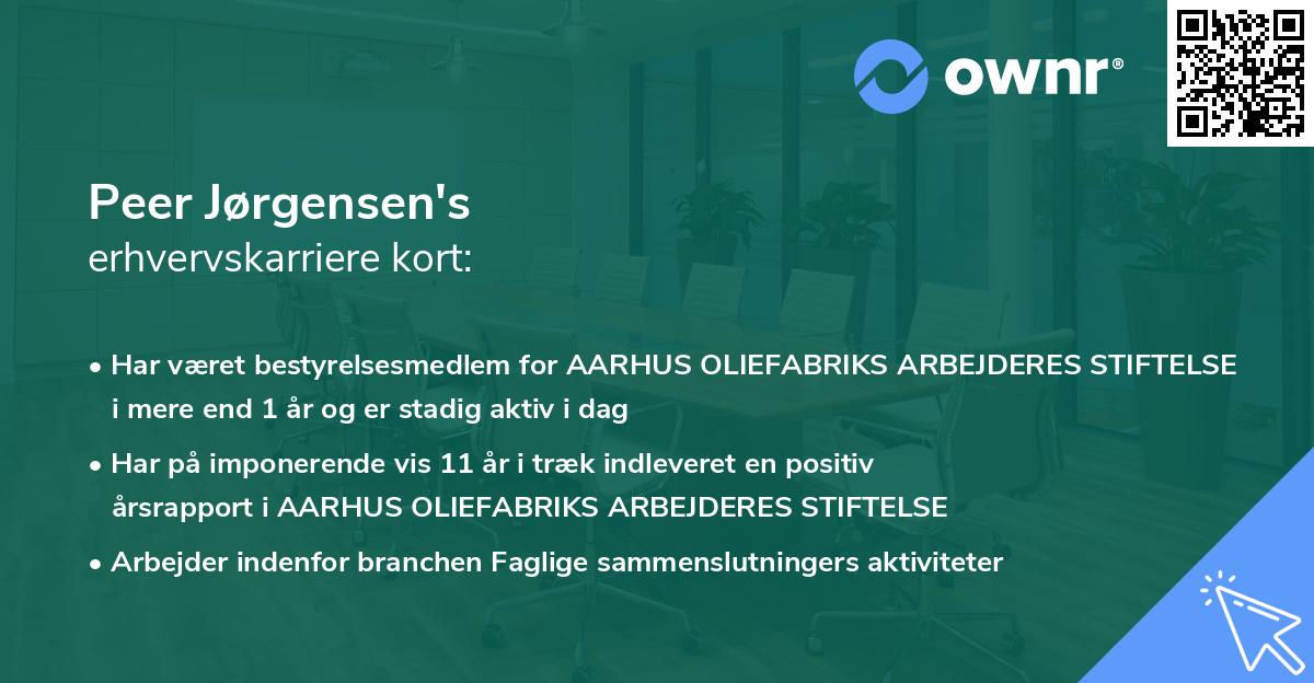 Peer Jørgensen's erhvervskarriere kort