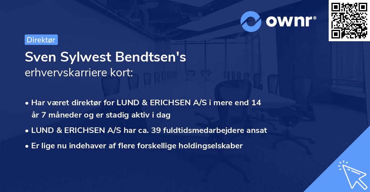 Sven Sylwest Bendtsen's erhvervskarriere kort