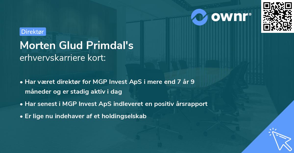 Morten Glud Primdal's erhvervskarriere kort