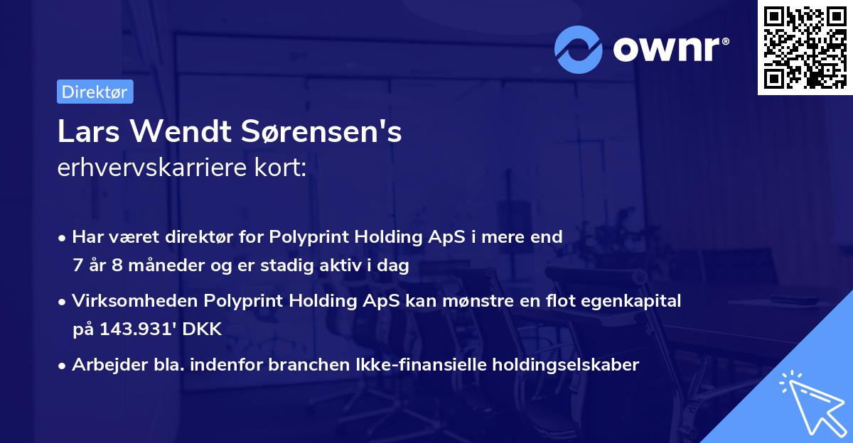Lars Wendt Sørensen's erhvervskarriere kort