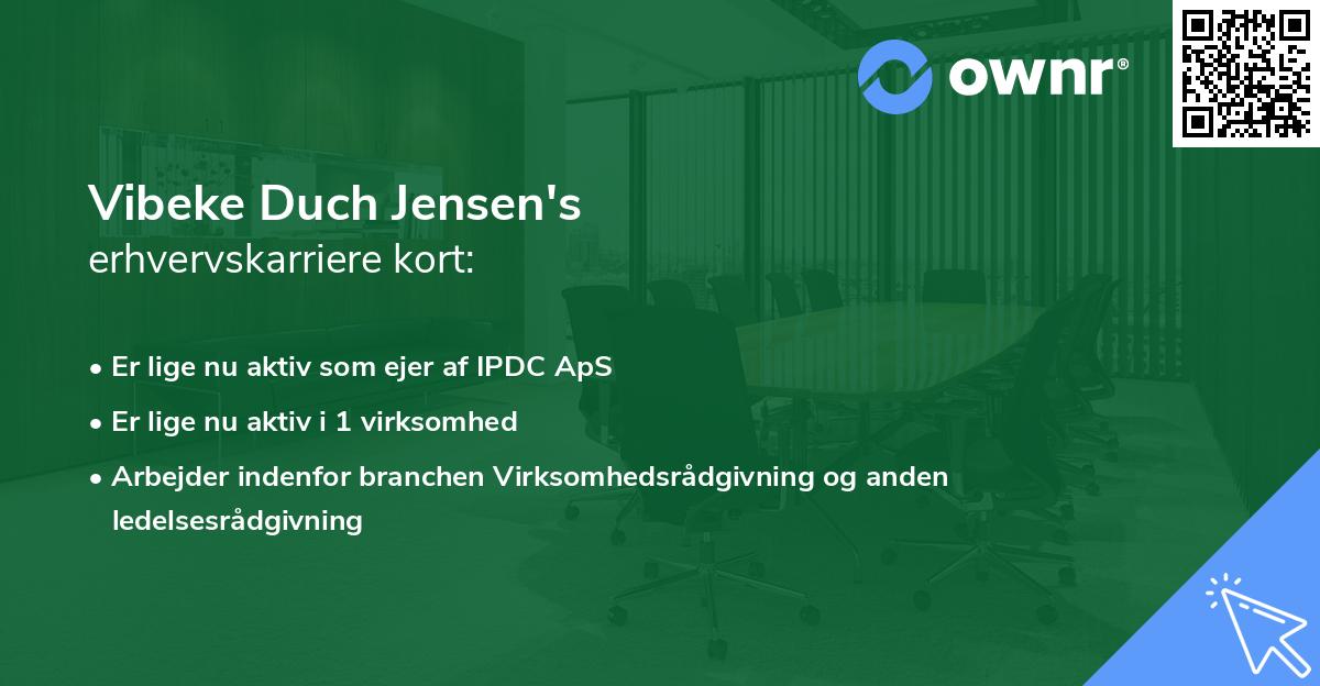 Vibeke Duch Jensen's erhvervskarriere kort