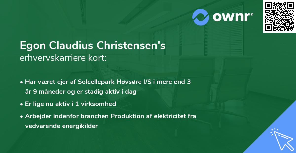 Egon Claudius Christensen's erhvervskarriere kort