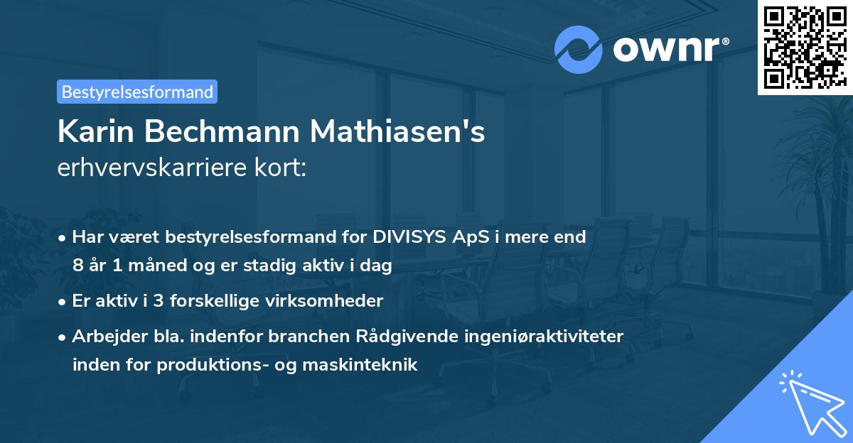Karin Bechmann Mathiasen's erhvervskarriere kort
