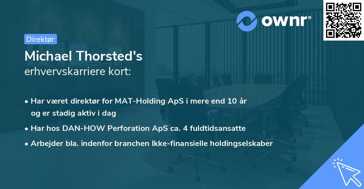 Michael Thorsted's erhvervskarriere kort