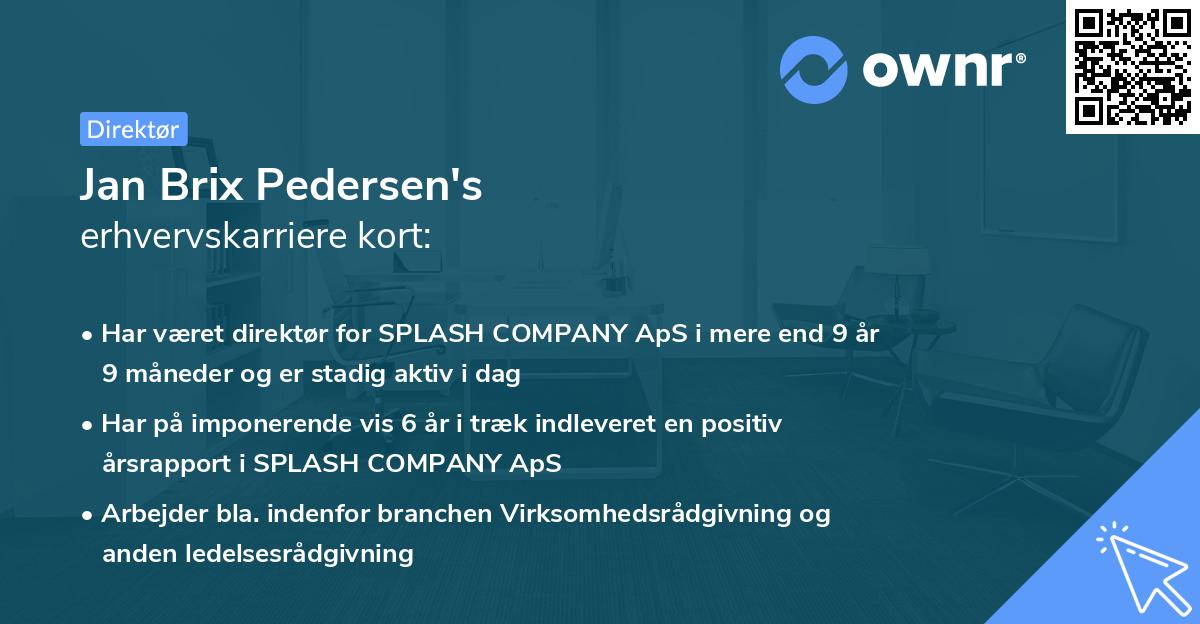 Jan Brix Pedersen's erhvervskarriere kort