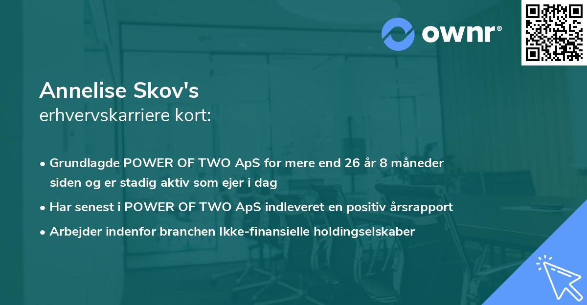 Annelise Skov's erhvervskarriere kort