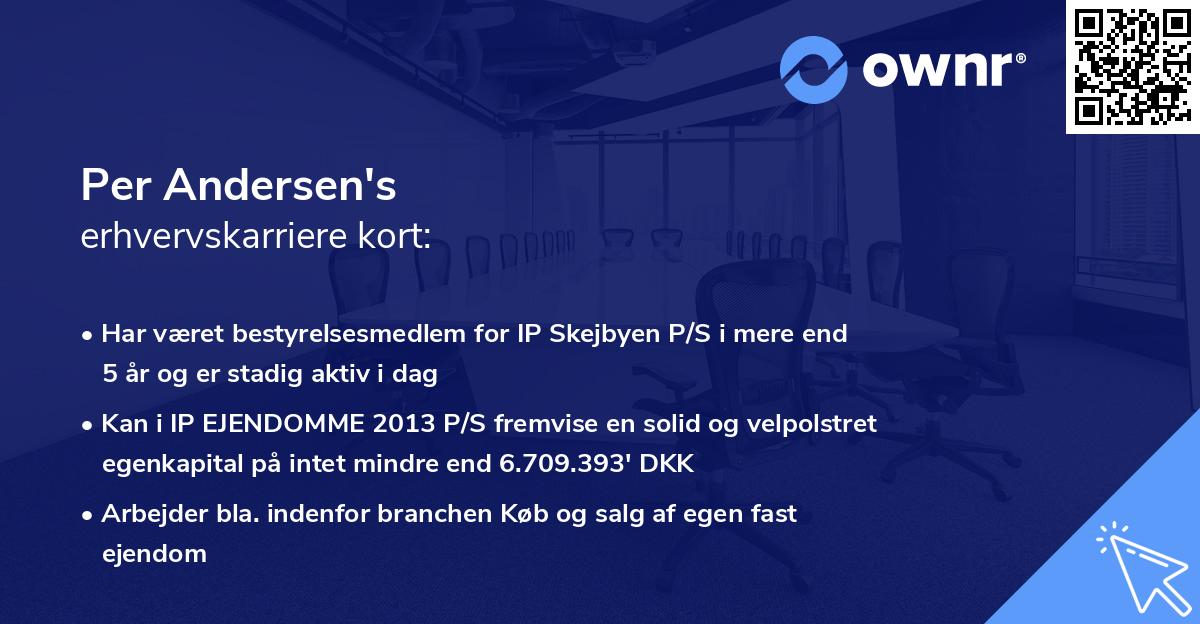 Per Andersen's erhvervskarriere kort