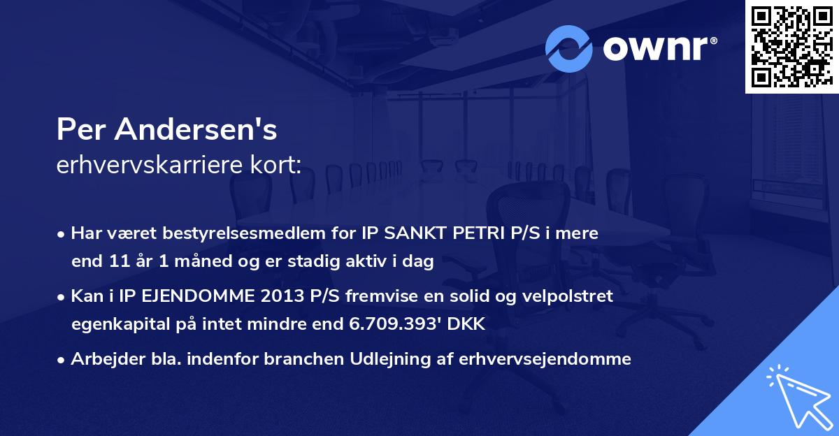 Per Andersen's erhvervskarriere kort