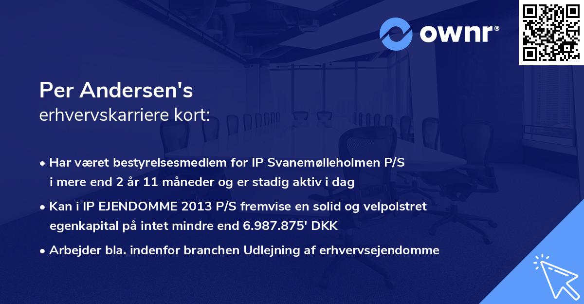 Per Andersen's erhvervskarriere kort