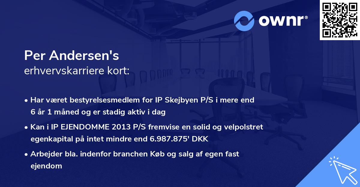 Per Andersen's erhvervskarriere kort