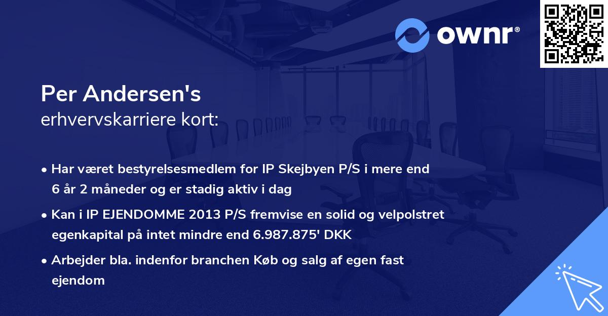 Per Andersen's erhvervskarriere kort