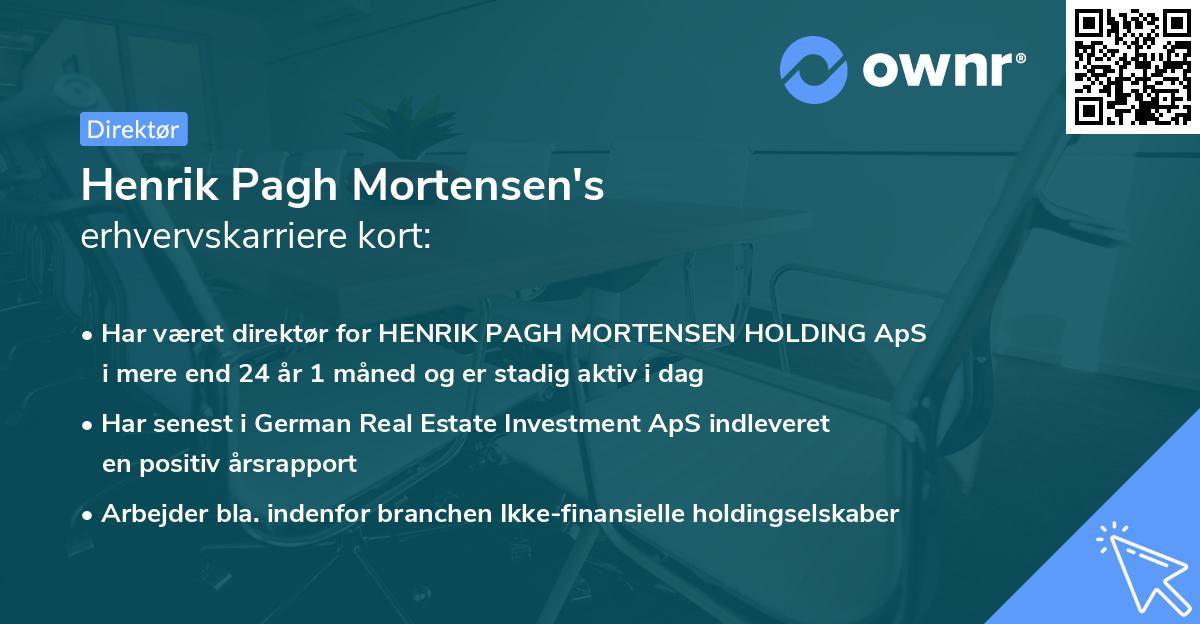 Henrik Pagh Mortensen's erhvervskarriere kort