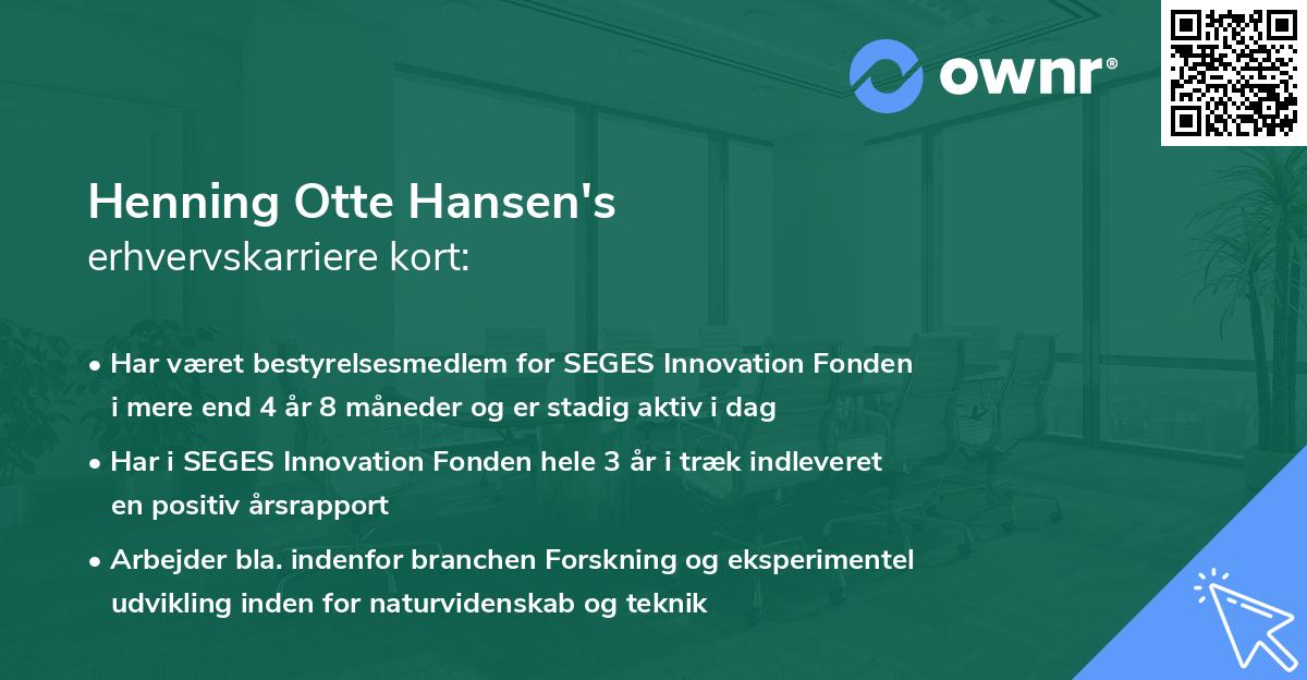 Henning Otte Hansen's erhvervskarriere kort