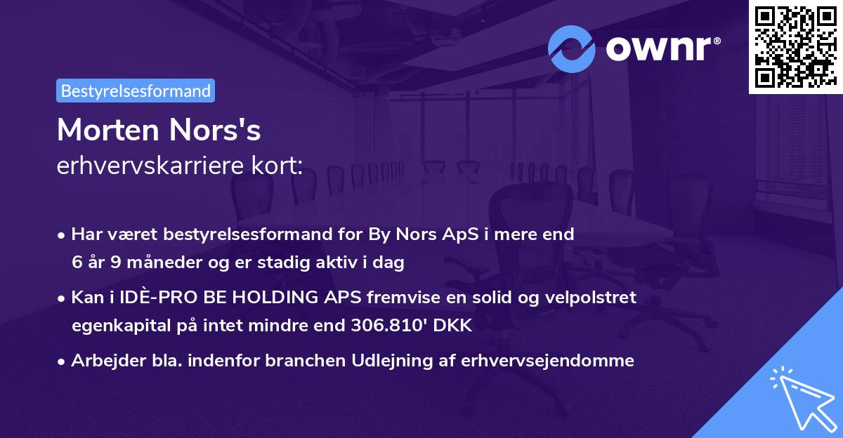 Morten Nors's erhvervskarriere kort