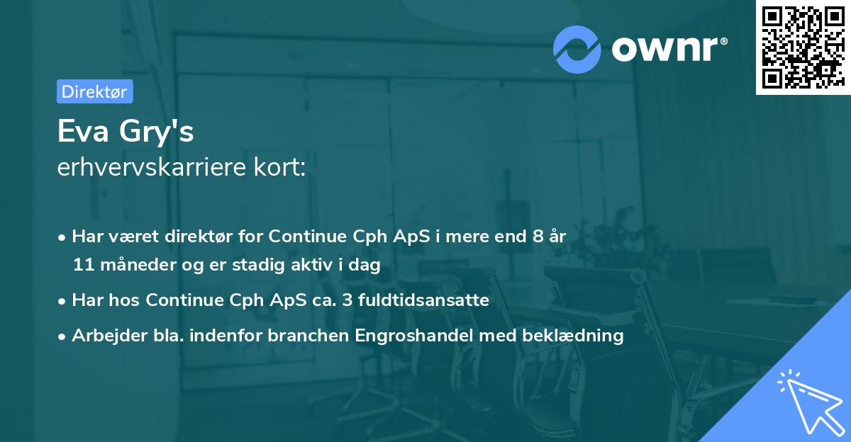 Eva Gry's erhvervskarriere kort