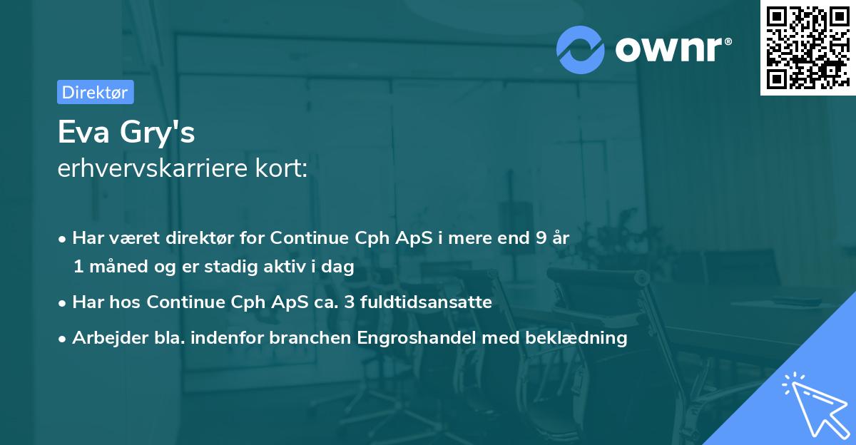 Eva Gry's erhvervskarriere kort