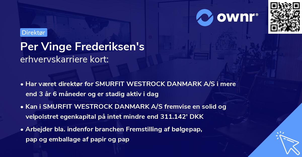 Per Vinge Frederiksen's erhvervskarriere kort