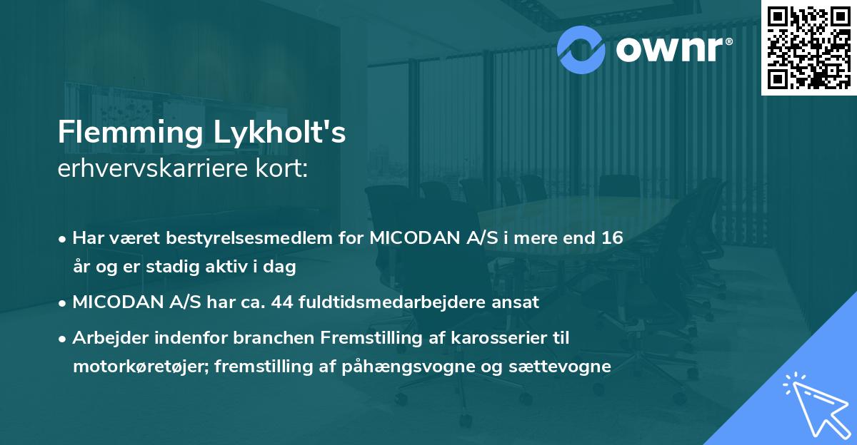 Flemming Lykholt's erhvervskarriere kort