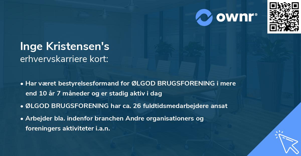 Inge Kristensen's erhvervskarriere kort