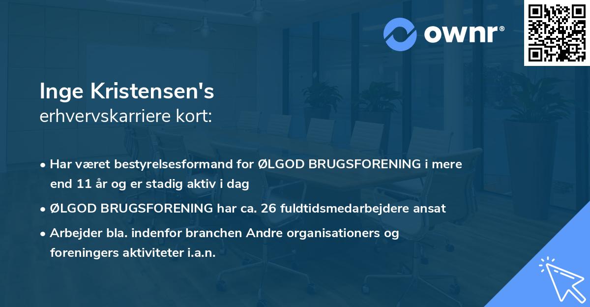 Inge Kristensen's erhvervskarriere kort