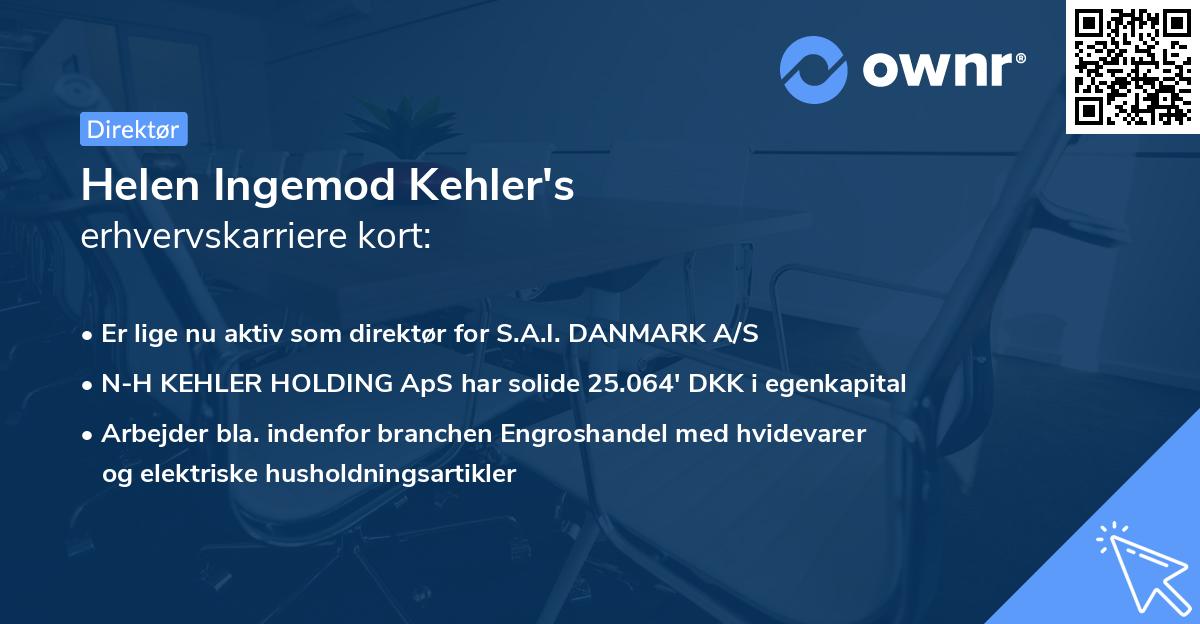 Helen Ingemod Kehler's erhvervskarriere kort