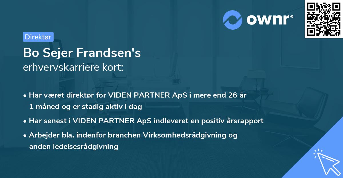 Bo Sejer Frandsen's erhvervskarriere kort