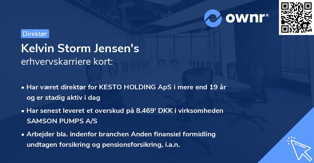 Kelvin Storm Jensen's erhvervskarriere kort