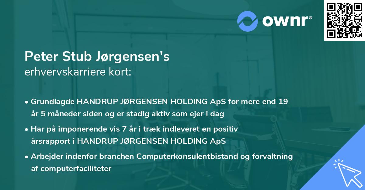 Peter Stub Jørgensen's erhvervskarriere kort