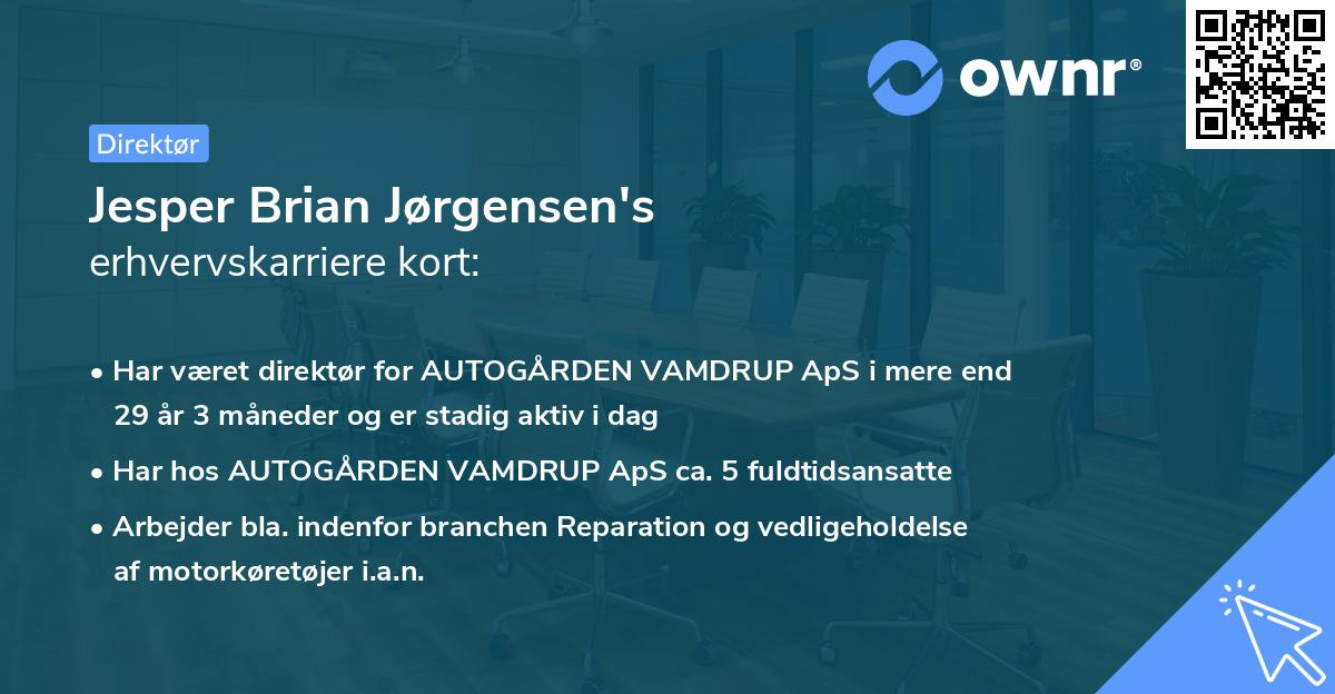 Jesper Brian Jørgensen's erhvervskarriere kort