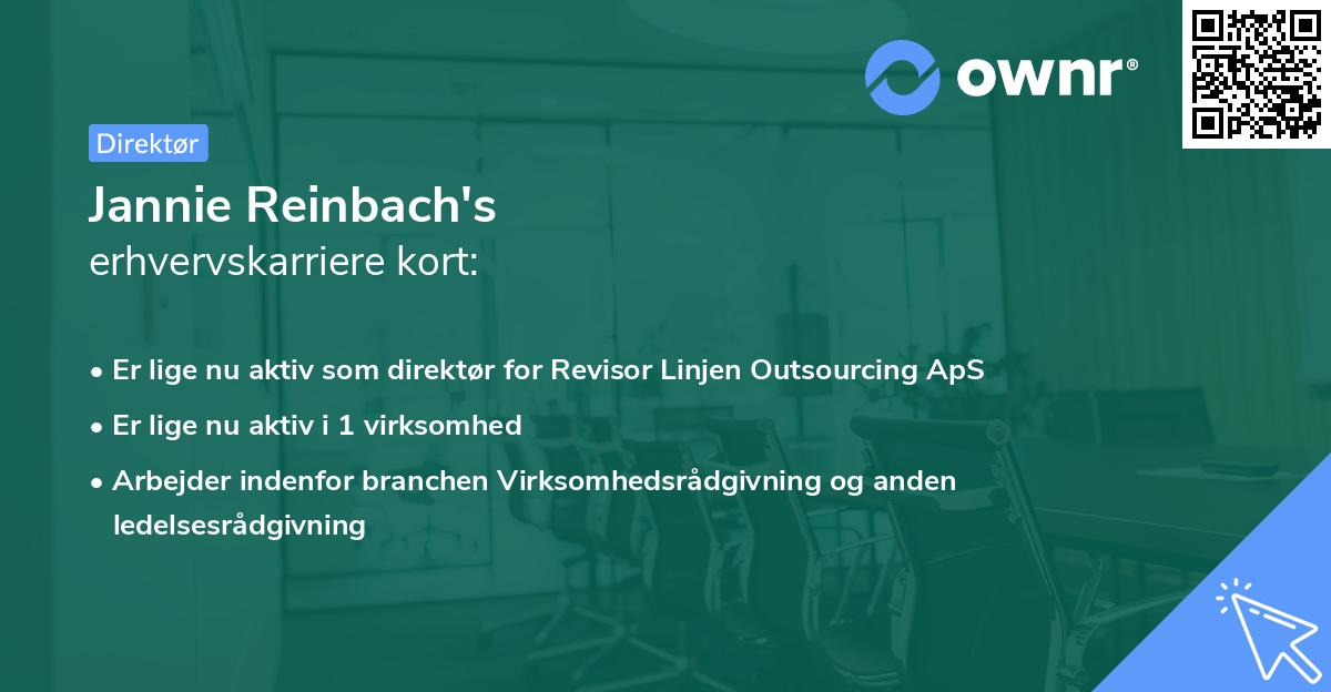 Jannie Reinbach's erhvervskarriere kort