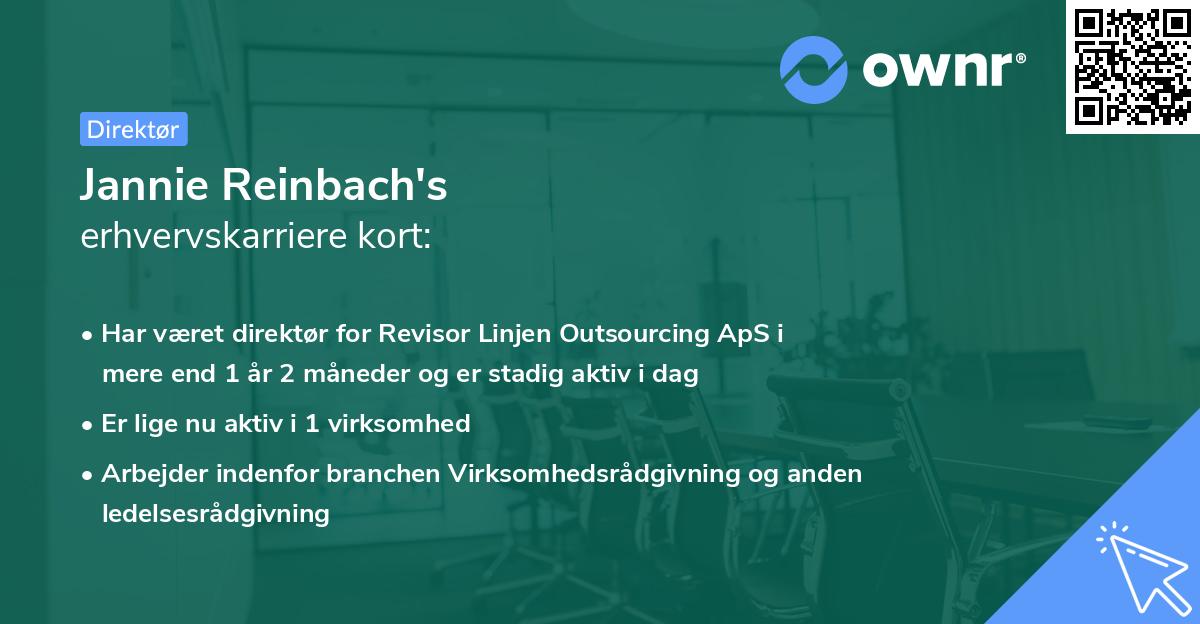 Jannie Reinbach's erhvervskarriere kort