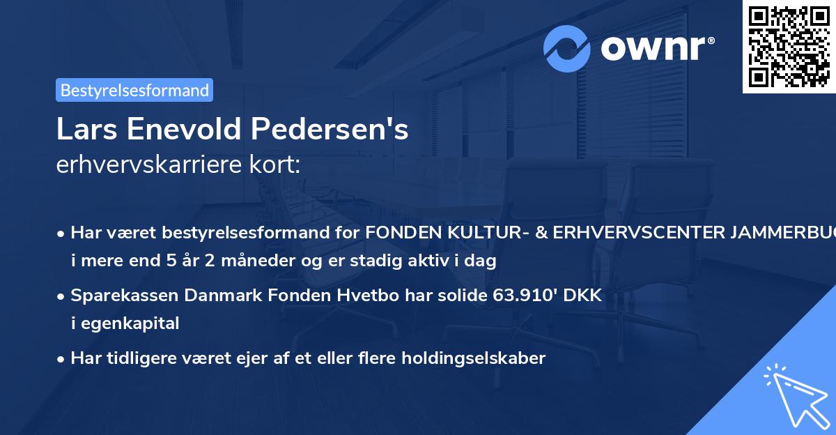 Lars Enevold Pedersen's erhvervskarriere kort
