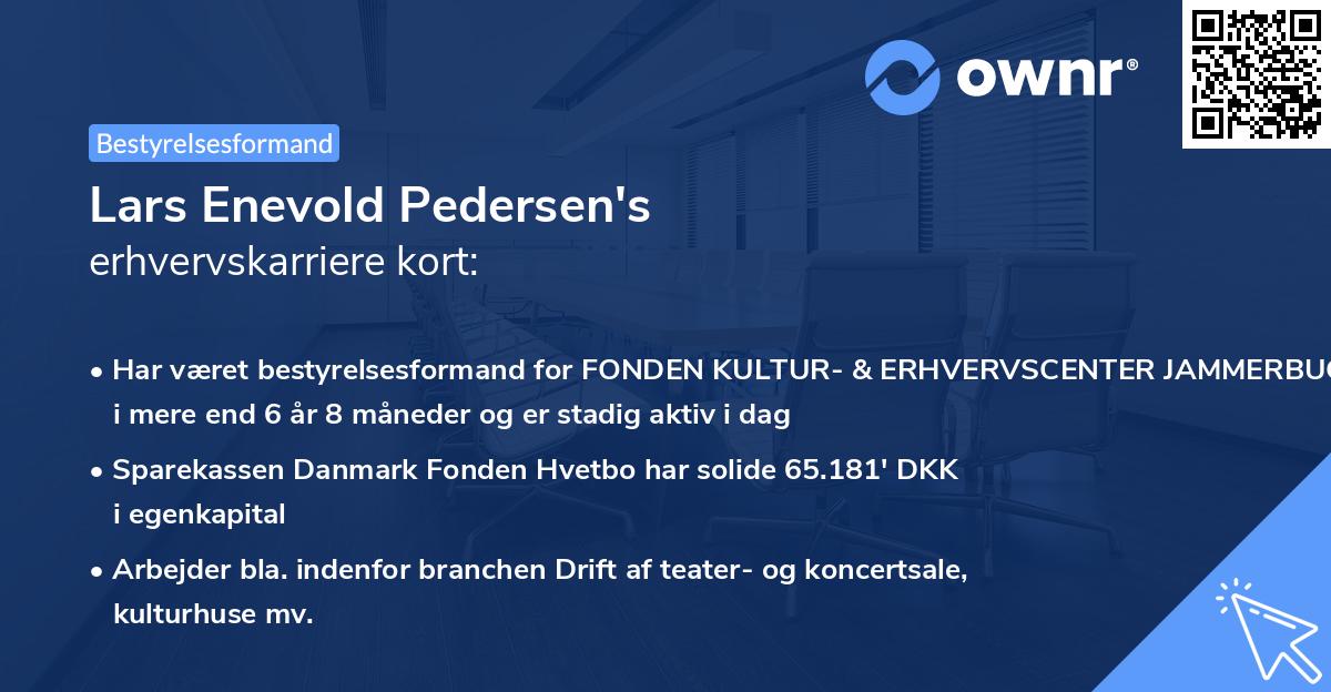Lars Enevold Pedersen's erhvervskarriere kort