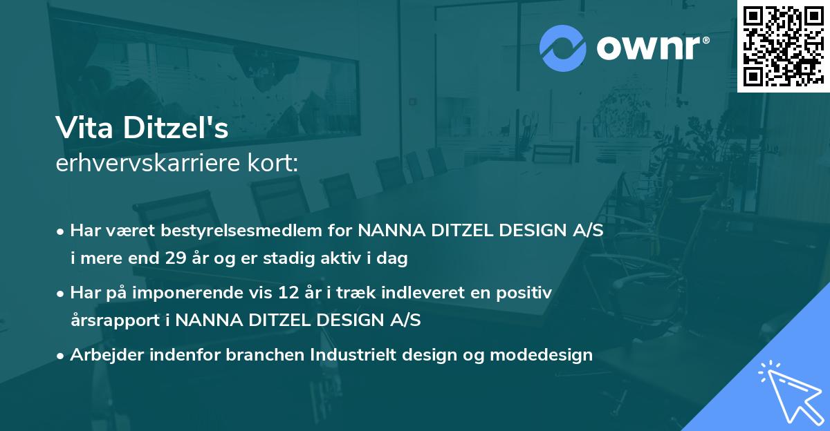 Vita Ditzel's erhvervskarriere kort