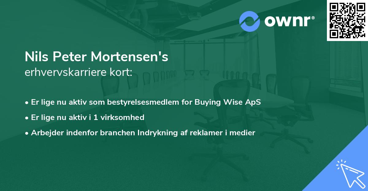 Nils Peter Mortensen's erhvervskarriere kort