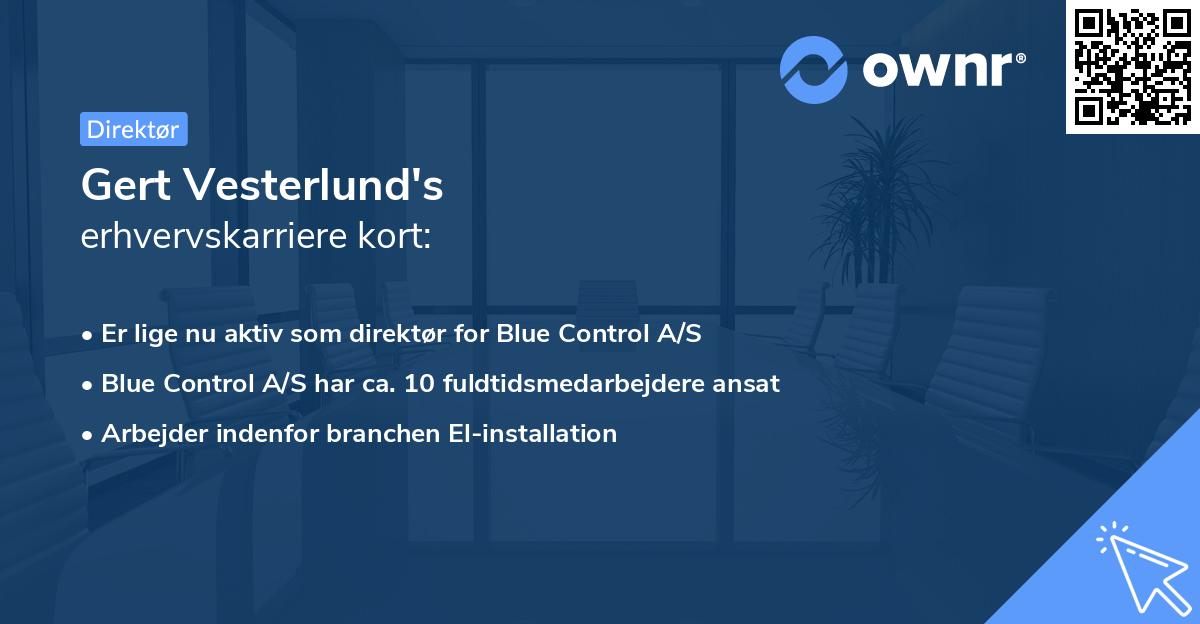 Gert Vesterlund's erhvervskarriere kort