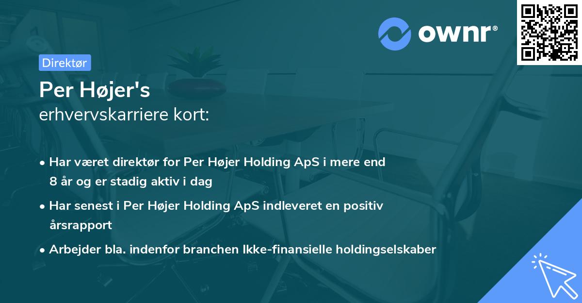 Per Højer's erhvervskarriere kort