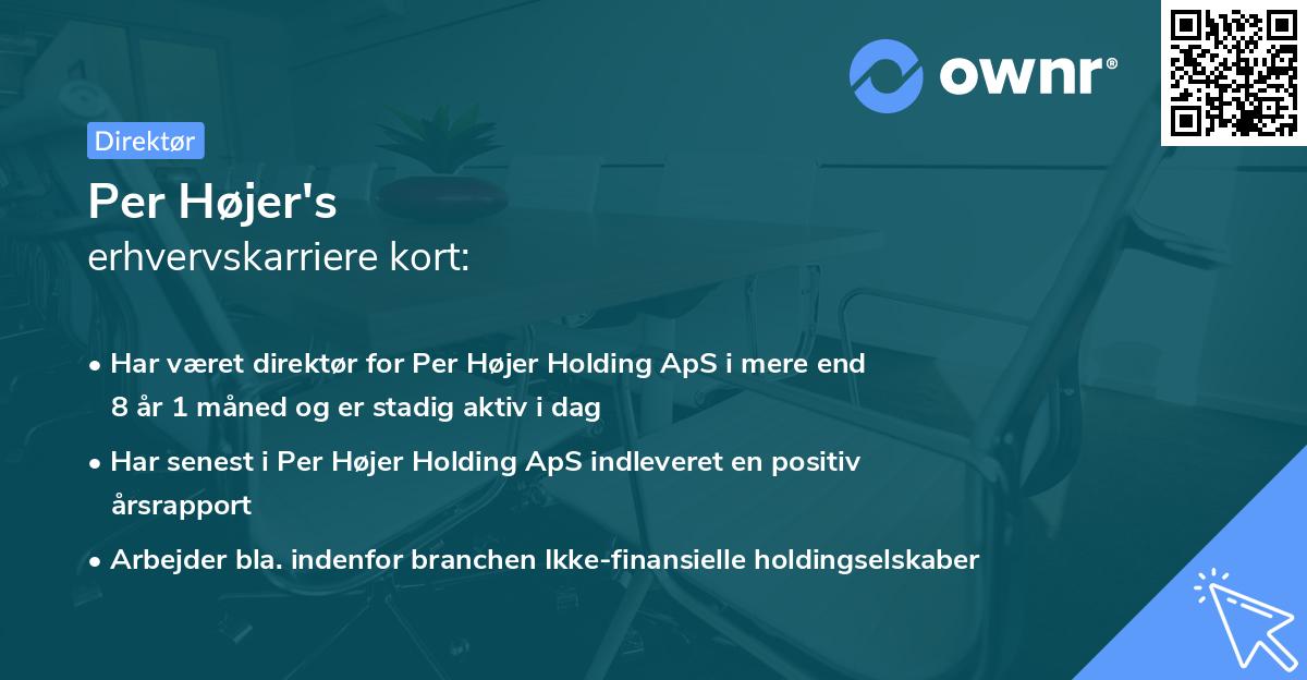 Per Højer's erhvervskarriere kort