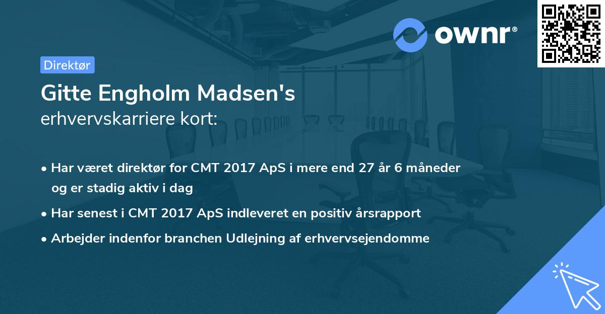 Gitte Engholm Madsen's erhvervskarriere kort