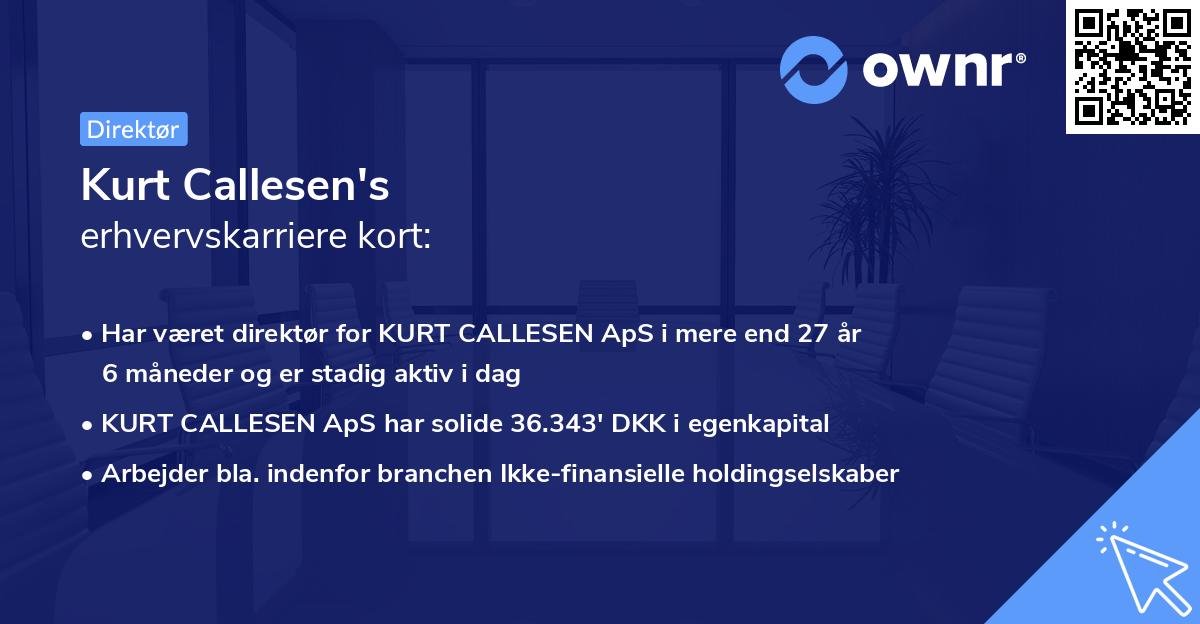 Kurt Callesen's erhvervskarriere kort