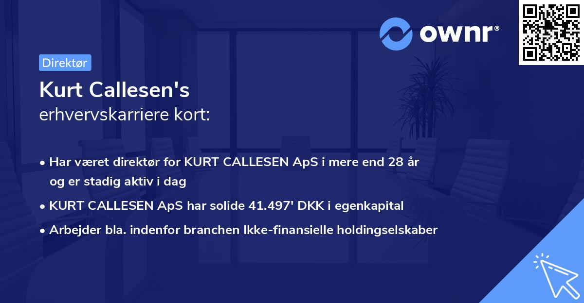 Kurt Callesen's erhvervskarriere kort