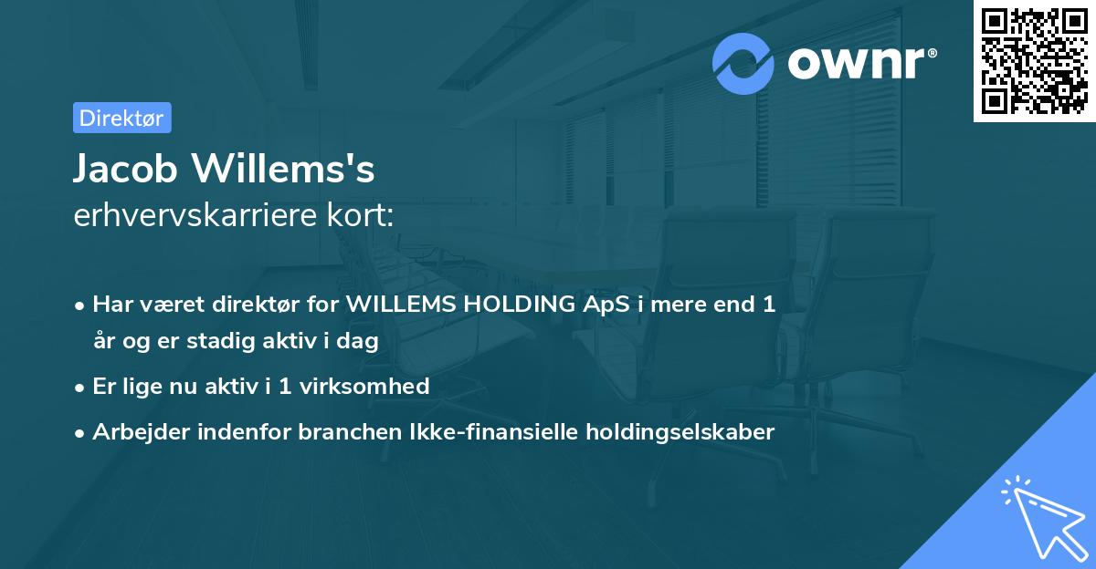 Jacob Willems's erhvervskarriere kort