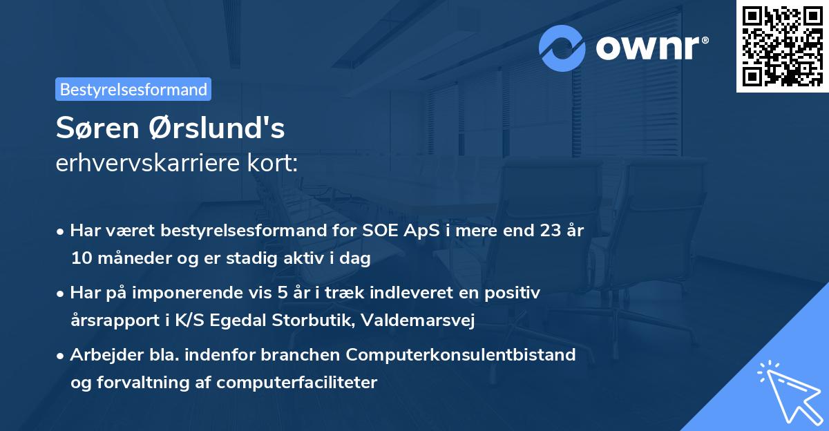 Søren Ørslund's erhvervskarriere kort