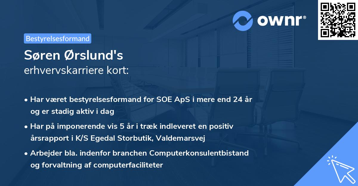 Søren Ørslund's erhvervskarriere kort