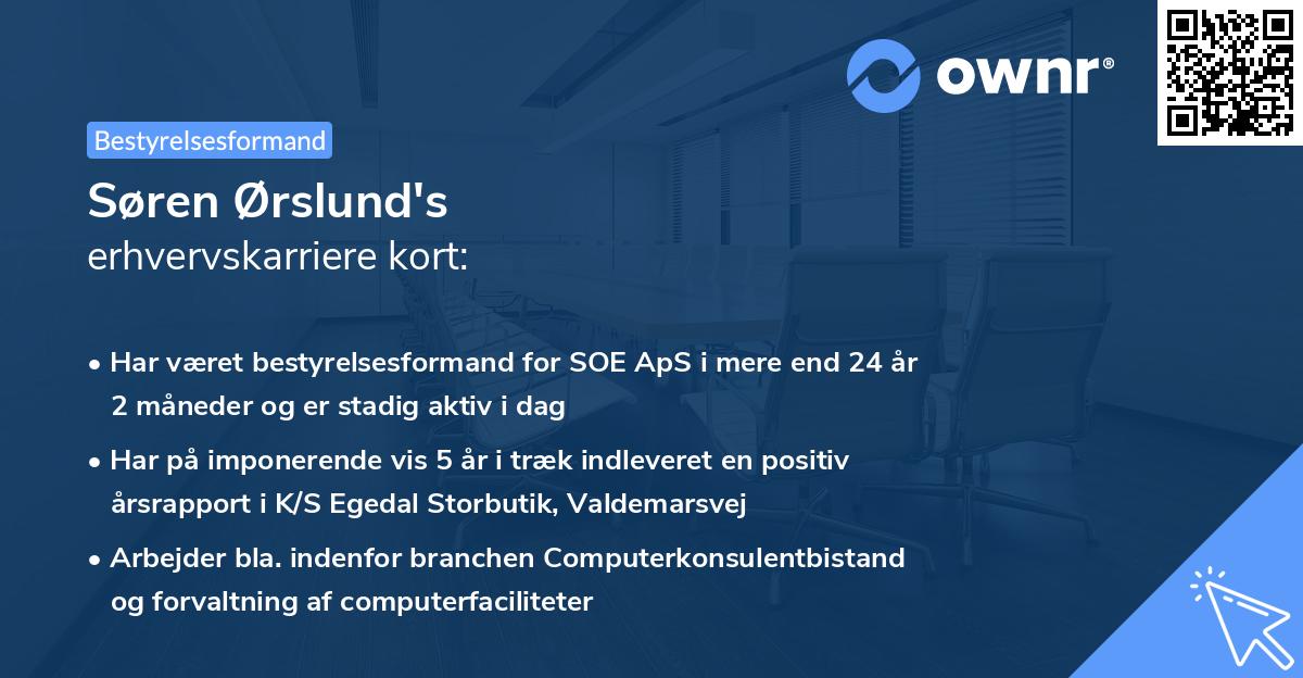 Søren Ørslund's erhvervskarriere kort