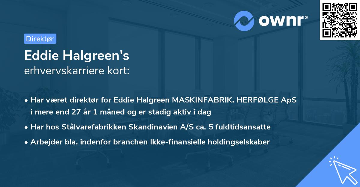 Eddie Halgreen's erhvervskarriere kort